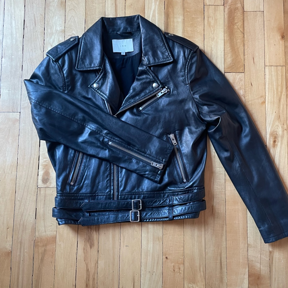 IRO Galaxy Lambskin Leather Moto Jacket